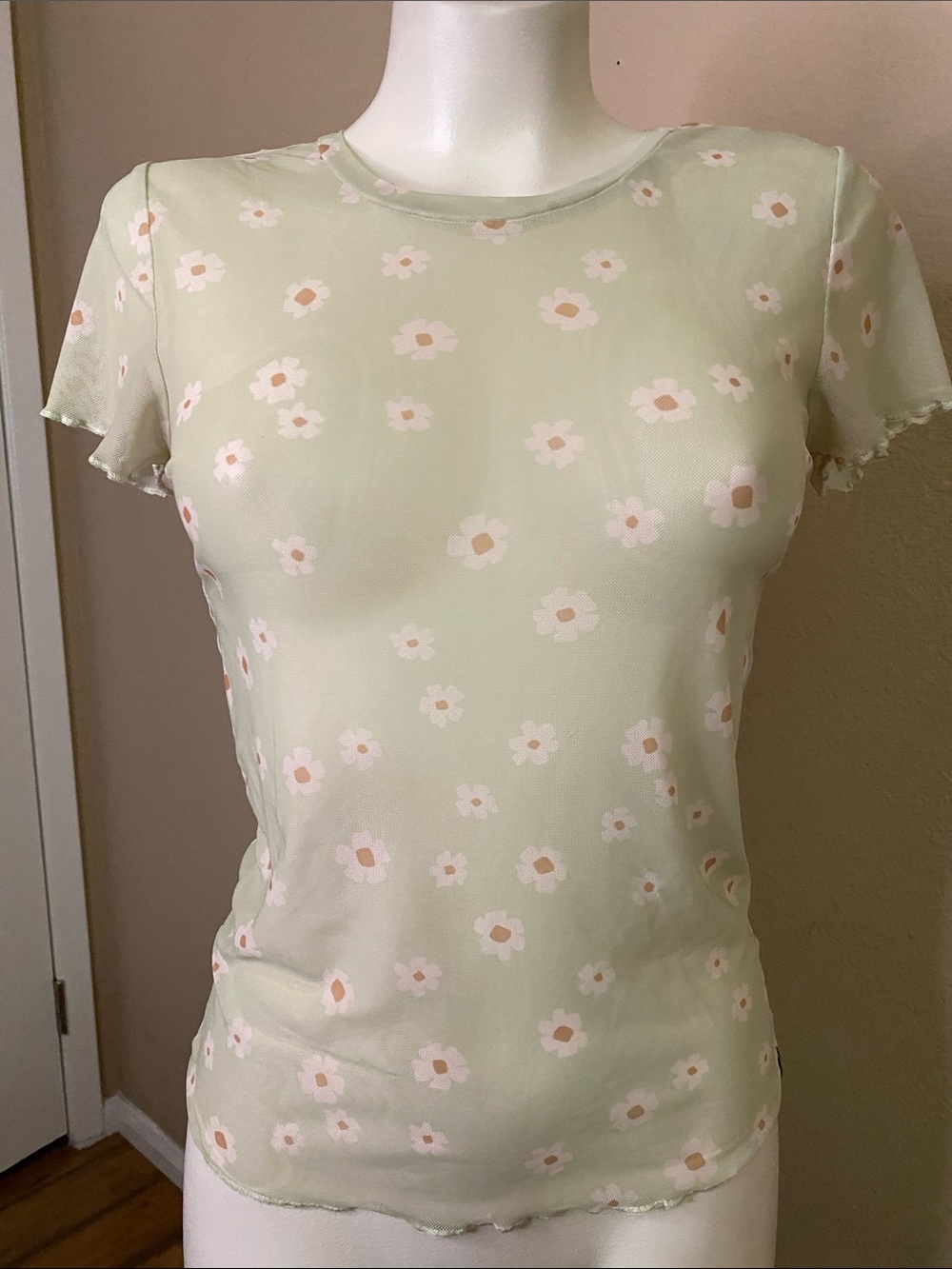 VOLCOM surf Floral Mint Short-Sleeve Mesh beach Tee Top